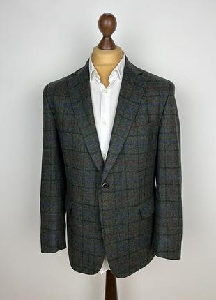 Eduard dressler pure tweed wool check blazer твідовий піджак в клітку дресслер