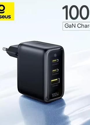 Зарядное устройство gan baseus enerfill fe22 fast charger 100w (e0123800, черный)