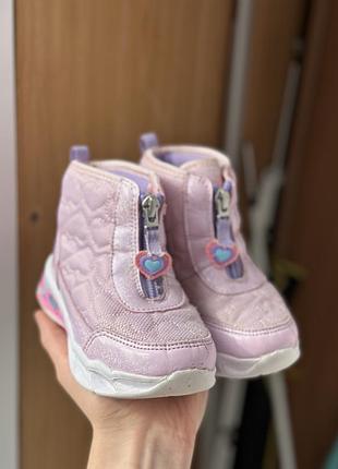 Чоботи осінні skechers heart light рожеві 24 розмір 15 см устілка