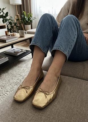 Шкіряні балетки, zara