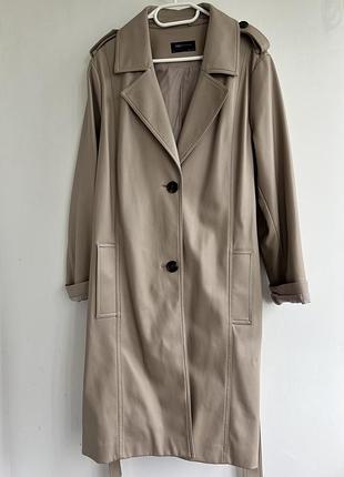 Жіночий плащ m&s collection бежевий з екошкіри