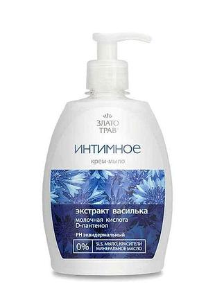 Крем-мыло «интимное» с растительным экстрактом «волошка» 330г тм злато трав