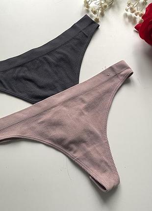 2 шт набір сиортивних трусиків в рубчик h&m