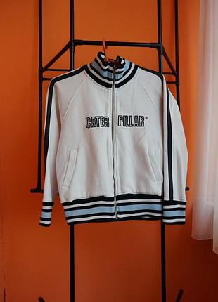 Caterpillar cat 12 | біла олімпійка з смужками
cat caterpillar zip jacket white navy