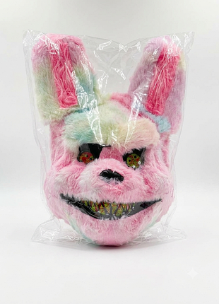 Маска halloween bunny mask seunkieer pink плюшева маска кролика для гелловіна