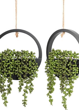 2 шт. искусственные суккуленты floweroyal декоративные искусственные растения, подвесные вазоны для декора