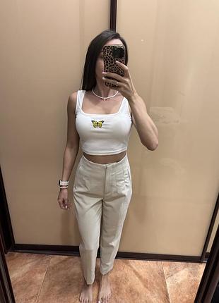 Брюки жіночі zara класичні бежеві