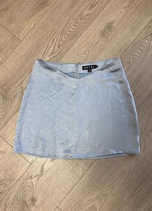 Жіноча міні-спідниця шифонова блакитна