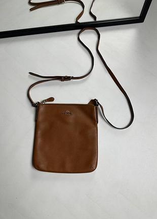 Сумка жіноча coach коричнева шкіряна