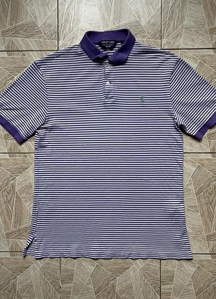 Поло ralph lauren polo golf pro fit purple striped pima cotton stretch polo size m