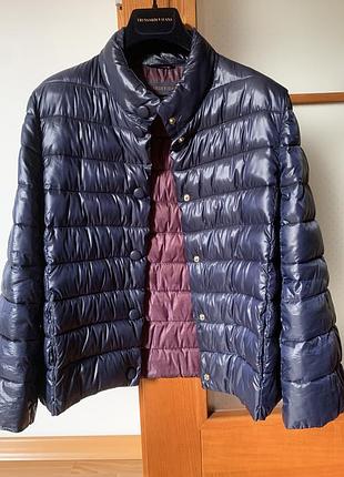 Куртка жіноча trussardi демісезонна темно-синя, розмір xs-s