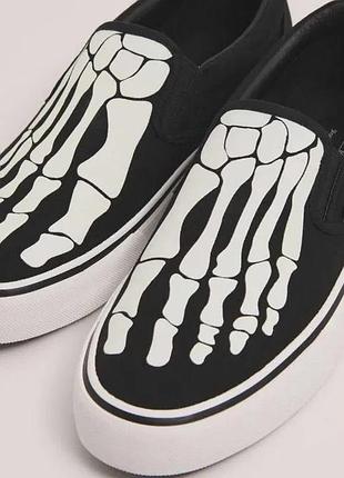 Слипоны кеды мокасины skeleton cropp унисекс