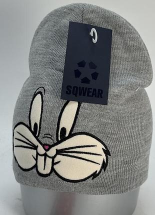 Шапка для хлопчиків sqwear сіра з принтом bugs bunny