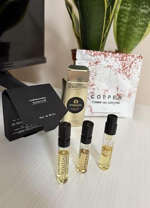 Пробники laboratorio olfattivo oud in white, atkinsons oud save the queen 2 мл, comme des garçons parfum copper