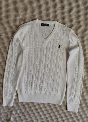 Чоловічий джемпер polo ralph lauren бавовняний білий розмір s