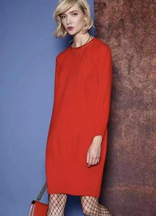 Нова.сукня міді cos red long sleeve midi pleated raw hem оригінал.зі свіжих колекцій