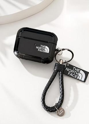 Чехол кейс для наушников airpods pro 3 the north face чёрный + брелок в подарок