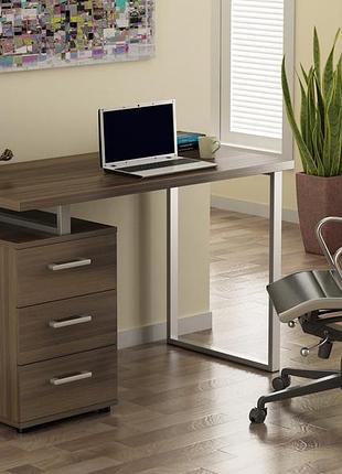 Письмовий стіл loft design l-27 горіх модена сріблястий
