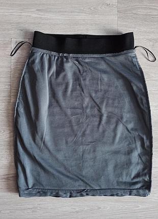 Сіра фактурна міні спідниця h&m 6