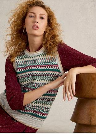 Вовняний жилет white stuff fay fair isle, вовна