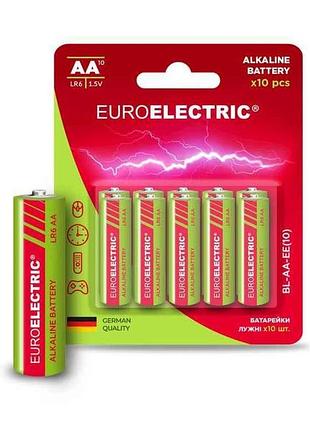 Батарейка щелочная lr6/aa 10шт 1,5v (блистер) тм euroelectric