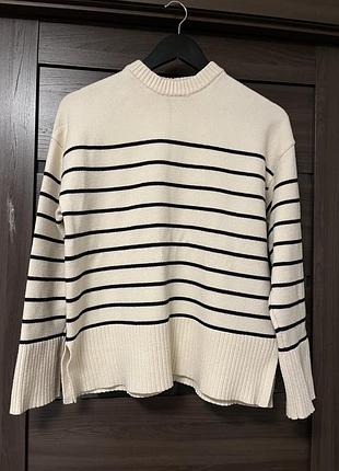 Стильный свитер в полоску zara в идеальном состоянии, размер xs (оверсайз)