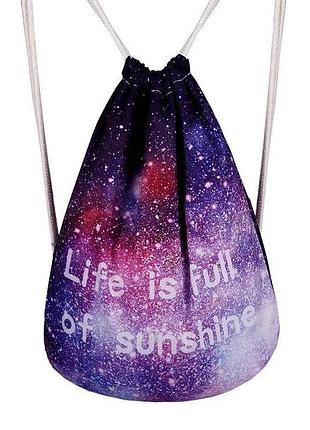 Рюкзак мешок космос, сумка для сменной обуви космос life is full of sunshine сумка с принтом космос