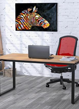 Письмовий стіл loft design q-160-36 black дуб крафт золотий
