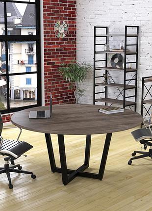 Стіл для переговорів d-1600 loft design дуб палена круглий 1600 мм