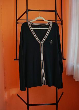 River island xl | чорний кардиган з контрастною окантовкою
river island cardigan black xl