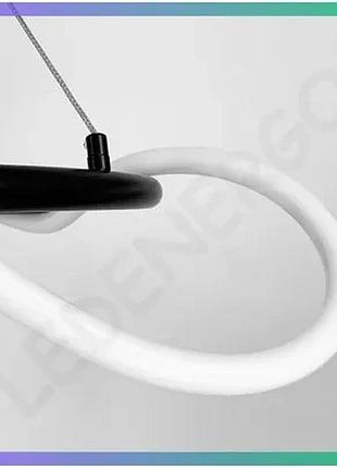 Чорна кільцева люстра elision з гнучкою led стрічкою ø 60 см для сучасного інтер'єру освітлення кімнат sku_oledim_lf-ju22-600 bk