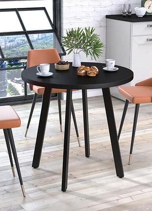 Круглий обідній стіл лерой loft design чорний st7
