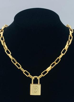 Массивное колье-цепь balenciaga «b lock»