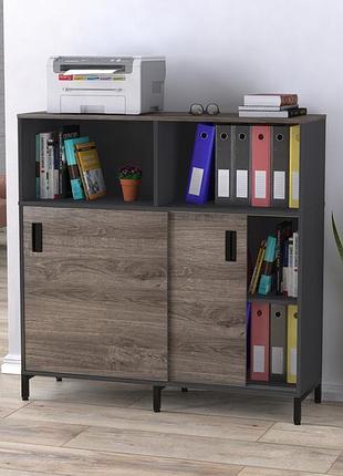 Тумба офисная ls-1200-1200 антрацит дуб палена