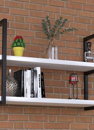 Полиця pl-2-36 loft design білий 92 см чорний