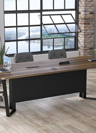 Стол для переговоров v-240 loft design орех модена с розетками
