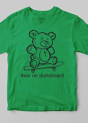 Футболка «bear on skateboard» зеленый