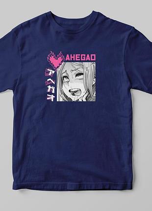 Футболка «ahegao» а4, темно-синий