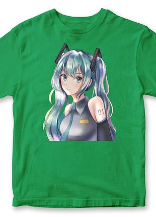 Футболка унисекс "hatsune miku" мику хацунэ 3 зеленый, xl