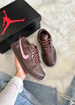 Jordan 1 low valentine's day chocolate brown pink