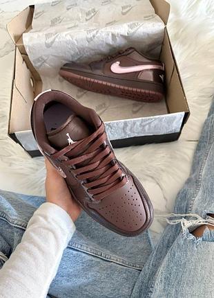 Jordan 1 low valentine's day chocolate brown pink 7