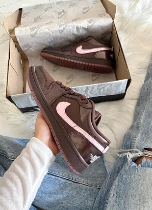 Jordan 1 low valentine's day chocolate brown pink 9