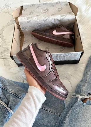 Jordan 1 low valentine's day chocolate brown pink 3