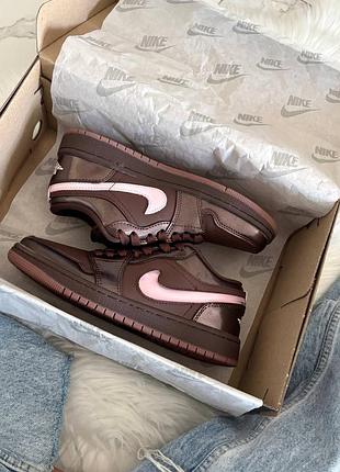Jordan 1 low valentine's day chocolate brown pink 5