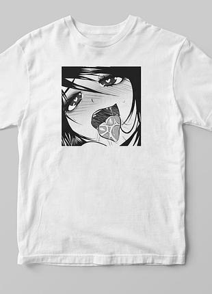 Футболка аниме 21/ahegao а4, белый