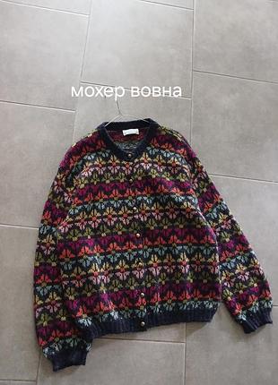 Винтажный кардиган с мохером и шерстью