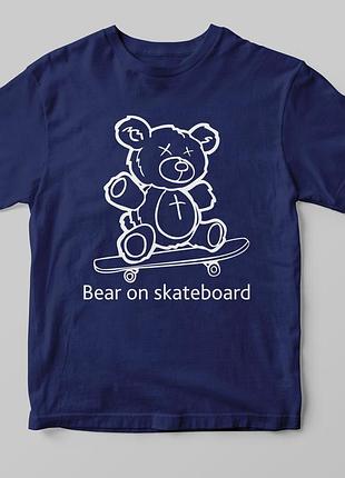 Футболка «bear on skateboard» темно-синий