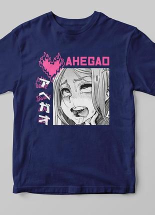 Футболка «ahegao» а3, темно-синий