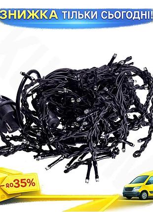 Ku новогодняя уличная гирлянда universal fit бахрома 6 м 105 led черный провод мультиколор для праздни uni2l_k