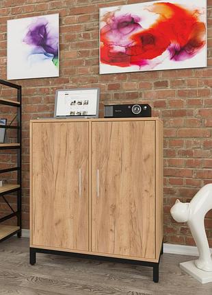 Тумба офисная l-800 loft design дуб крафт золотой